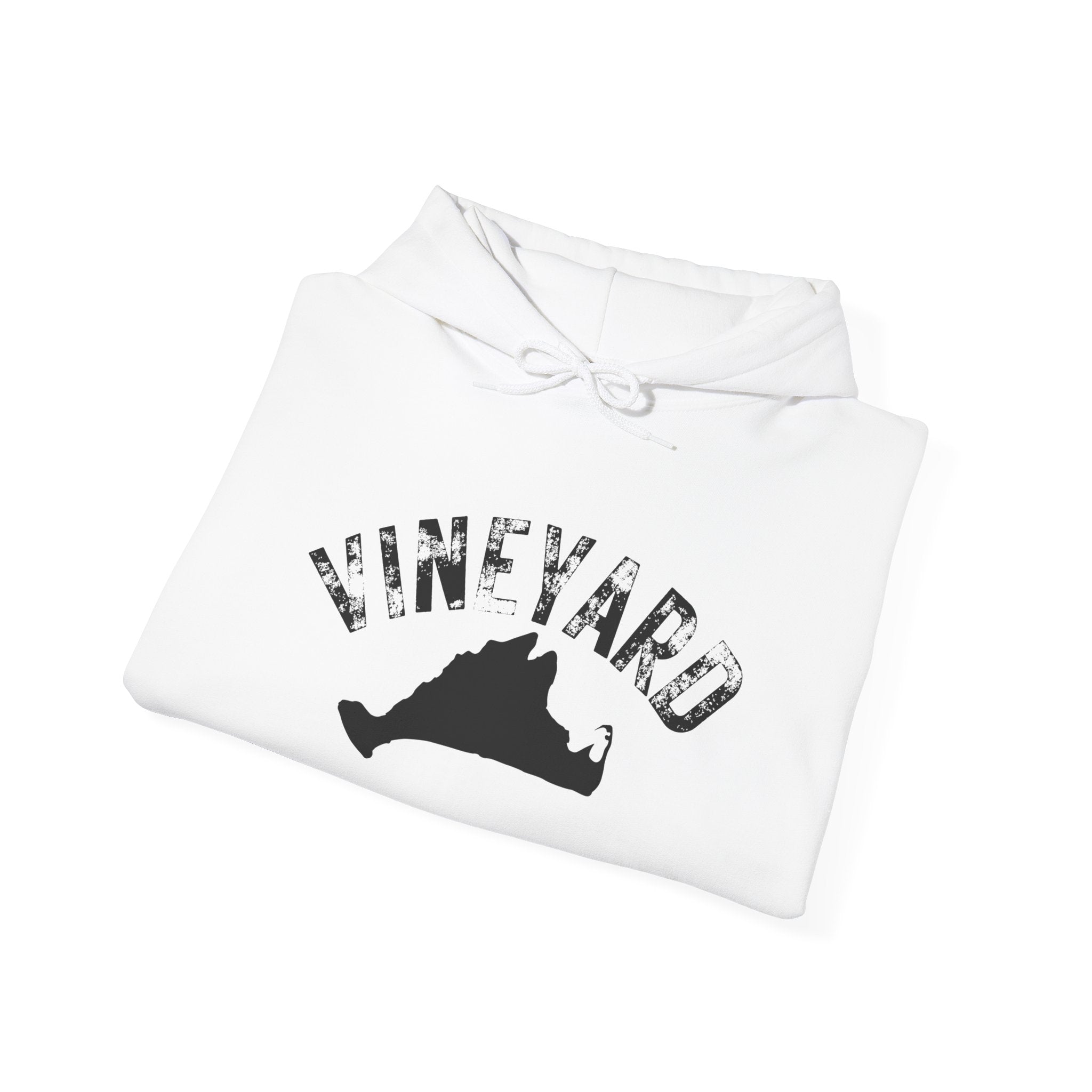 Vineyard Island Silhouette Hoodie — Vintage Distressed Graphic