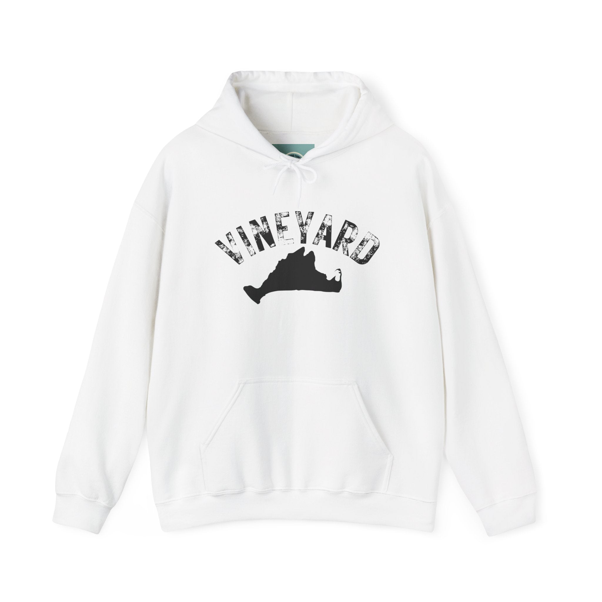 Vineyard Island Silhouette Hoodie — Vintage Distressed Graphic